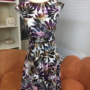 Rainbow colored short sleeve sheath dress